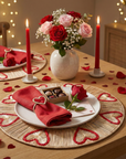 Valentine Hearts Handwoven Iraca Palm Placemat