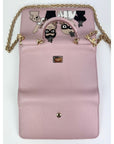 Dolce Gabbana Phone Bag St Dauphine Cartoon Pink Wallet on a Chain Hand Bag