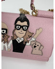 Dolce Gabbana Phone Bag St Dauphine Cartoon Pink Wallet on a Chain Hand Bag
