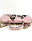 Dolce Gabbana Phone Bag St Dauphine Cartoon Pink Wallet on a Chain Hand Bag