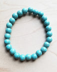 Blue Turquoise Stackable Stretch Beaded Bracelet 800u