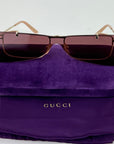 Gucci Flip-Up Sunglasses Rectangle Red Gold frames GG0363S 002 56