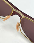 Gucci Flip-Up Sunglasses Rectangle Red Gold frames GG0363S 002 56
