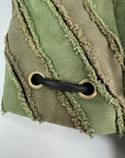 CHANEL Backpack Canvas Chevron Cuba Patchwork Khaki Green Backpack Preowned