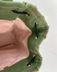 CHANEL Backpack Canvas Chevron Cuba Patchwork Khaki Green Backpack Preowned