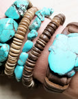 Chunky Blue Turquoise Nugget Bracelet 801e
