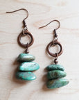 Natural Turquoise Stacked Gemstone Earrings 245q