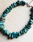 Chunky Genuine Natural Turquoise Beaded Collar Necklace 245b