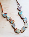 Genuine Aqua Terra Beaded Slab Necklace 239m