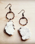 White Turquoise Chunky Earrings 215N