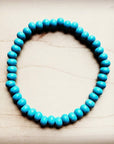 Blue Turquoise Stackable Stretch Beaded Bracelet 800u