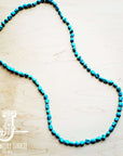 Long Boho Turquoise Beaded Necklace 248c