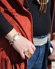 Chunky Aqua Terra Slab Cocktail Statement Ring 012r