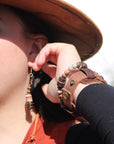 Aqua Terra and Wood Earrings 238R