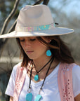 Blue Turquoise Chunky Earrings 215q