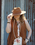 Vintage Brown Woven Leather Cuff Bracelet 005A