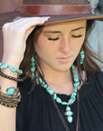 Blue Turquoise Necklace and copper w/ Turquoise Pendant 259L