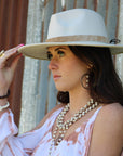 White Turquoise Collar-Length Necklace w/ Indian Buffalo Coin 227Y