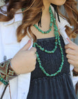 Genuine Blue Turquoise Triple Strand Necklace 259h