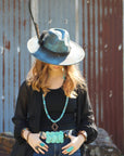 Blue Turquoise Slab Cocktail Statement Ring 012h