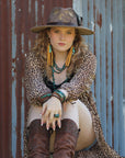 Natural Turquoise Chunk Statement Cuff Ring 012v