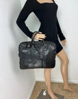 Gucci Briefcase GG Imprime Coated Canvas Black Monogram Business Bag Preowned