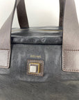 Celine Black Leather Handle Bag Vintage Briefcase messenger Bag