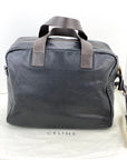 Celine Black Leather Handle Bag Vintage Briefcase messenger Bag