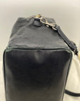 Celine Black Leather Handle Bag Vintage Briefcase messenger Bag