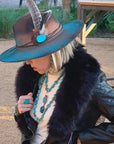 Blue Turquoise Necklace w/ Soldered Turquoise Pendant 259j