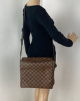 Louis Vuitton Damier Ebene Canvas Naviglio Shoulder Men's Messenger Bag