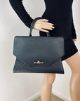 Givenchy Obsedia Medium Flap Black Pebbled Calfskin Satchel Hand Bag