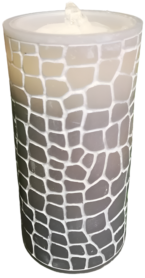 Gray Mosaic Water Candle
