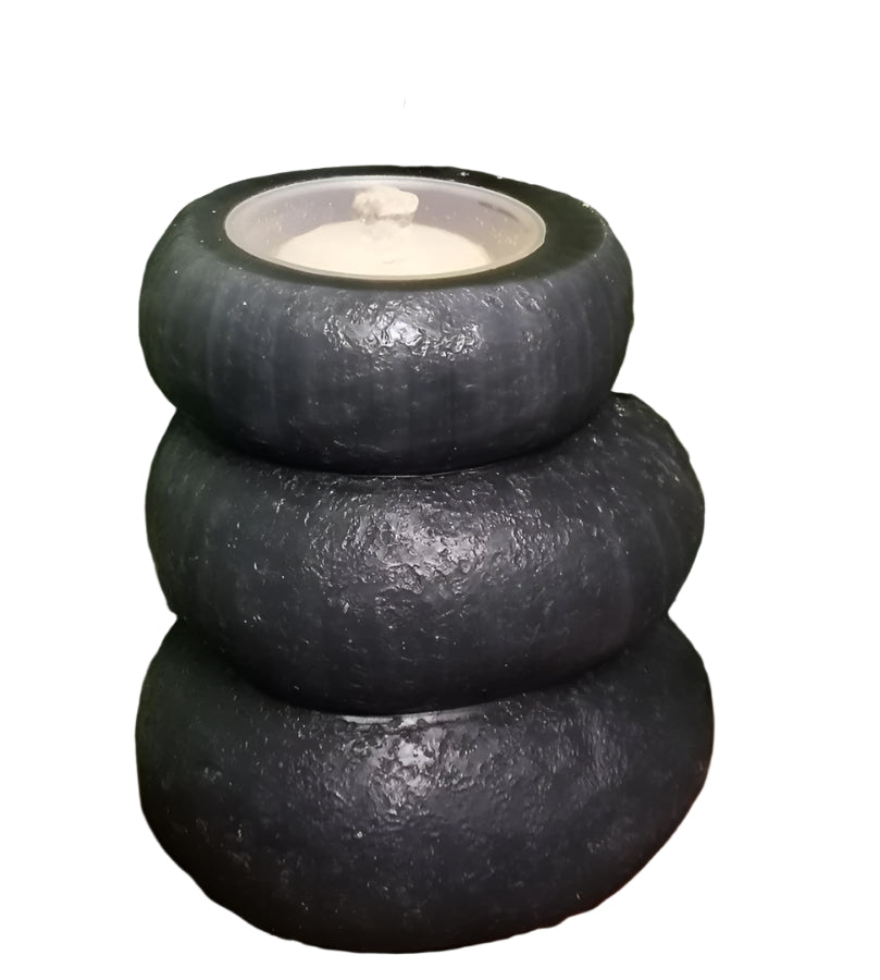 Modern Offset Rock Water Candle