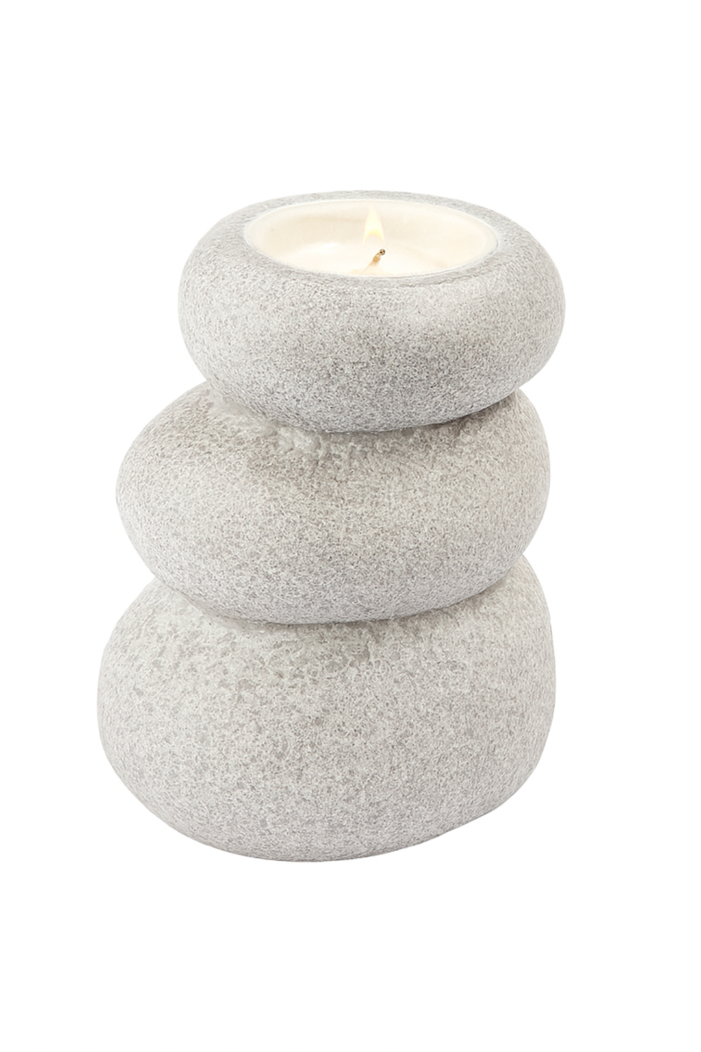 Modern Offset Rock Water Candle