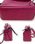 Loewe Calfskin Mini Crimson Puzzle Crossbody Hand Bag