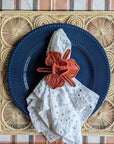 Handwoven Orchid Iraca Palm Napkin Ring in Burgundy
