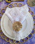 Pom Pom Handwoven Iraca Napkin Ring