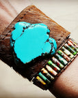 Woven Regalite Stacked Stone Bracelet-Multi 803s