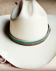 Turquoise Navajo Embossed Leather Hat Band Only 950b