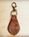 Hair on Hide Leather Key Chain - Naturals 700t