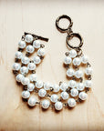 Pearl & Copper Triple Strand Bracelet 804a