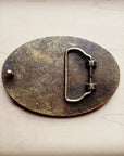 Rope Edge Spotted Hair on Hide Leather Belt Buckle 902g