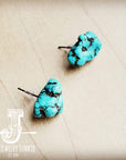 Blue Turquoise Stud Earrings 205f