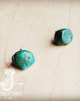 **Natural Green Turquoise Stud Earrings 205g