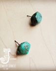 **Natural Green Turquoise Stud Earrings 205g