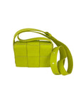 BOTTEGA VENETA Intrecciato Mini Cassette Lime Green Lambskin Crossbody Bag