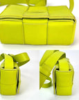 BOTTEGA VENETA Intrecciato Mini Cassette Lime Green Lambskin Crossbody Bag