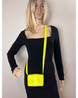 BOTTEGA VENETA Intrecciato Mini Cassette Lime Green Lambskin Crossbody Bag
