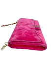 Chanel Velvet Quilted Timeless Fuchsia Wallet Chain Clutch
